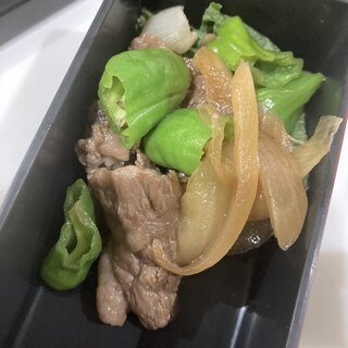 牛肉と野菜ごま油醤油炒め^_^